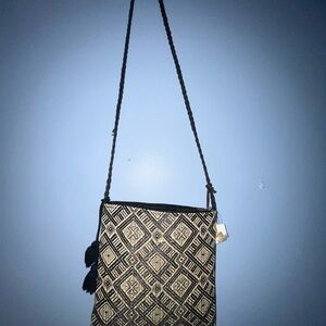 Cappelli Straworld Black and Tan Crossbody Bag